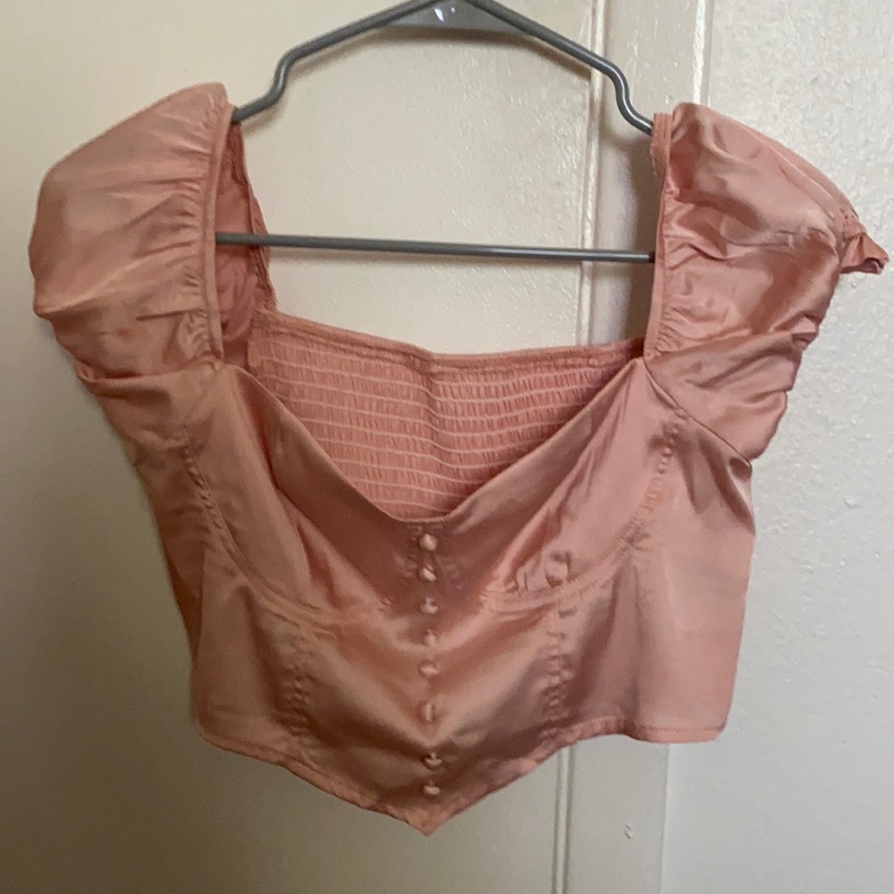 Pink cropped top